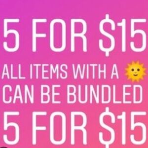 5 for $15 sale